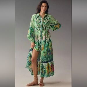 Anthropologie The Eleanora Long-Sleeve Maxi Shirt Dress
